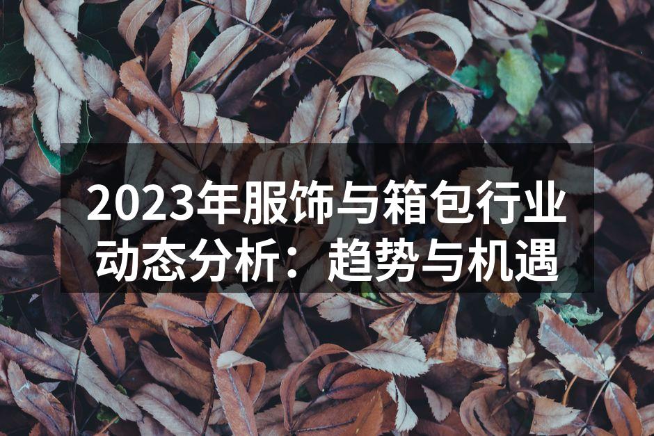 2023年服饰行业趋势图